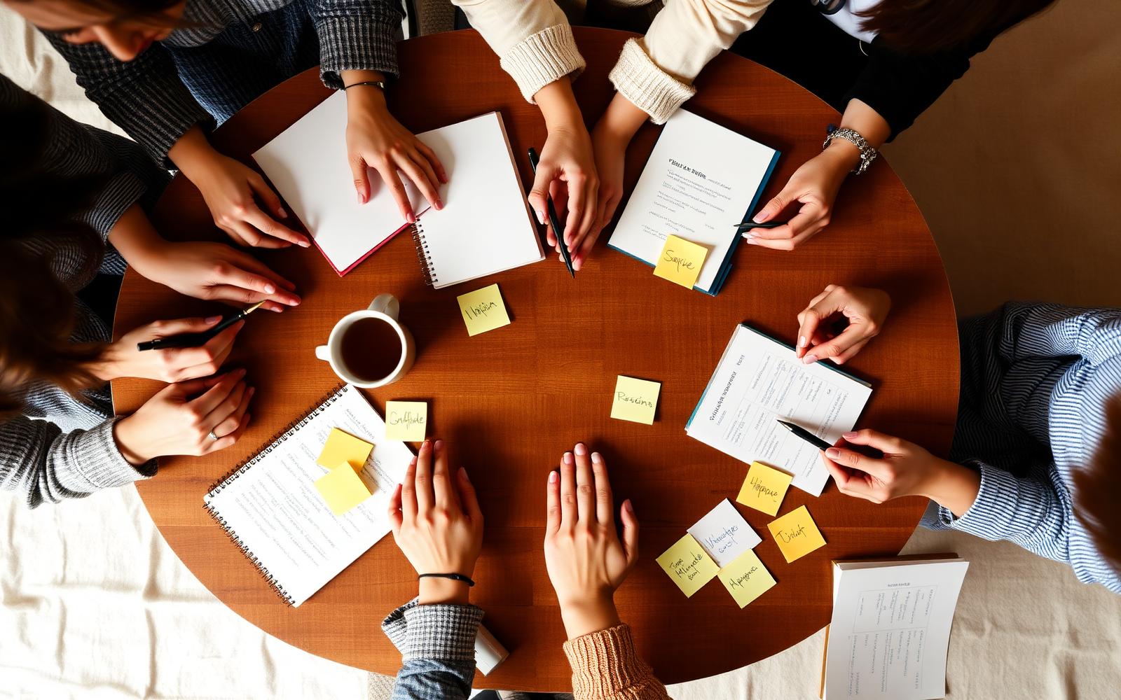 Women planning around a workshop table